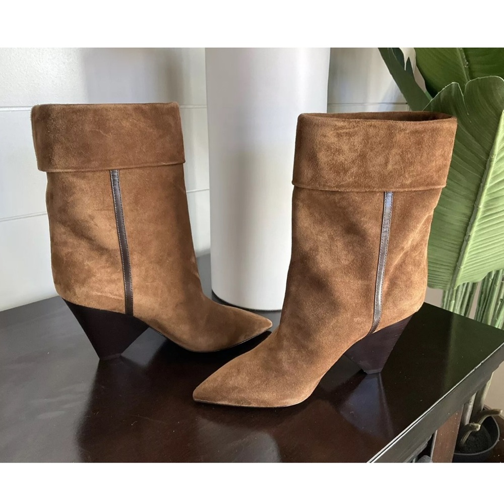 YSL Saint Laurent Liz 85 Suede Boots - Picture 5 of 12